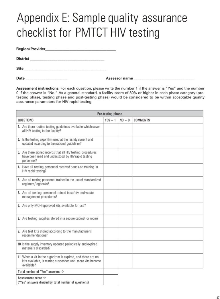 35+ Free Simple Quality Checklist Templates (PDF) » American Templates