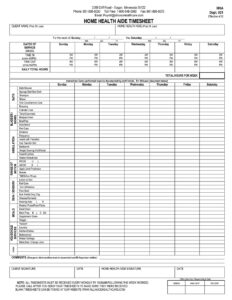 Free Printable Home Health Aide Timesheet Templates Simple Pdf