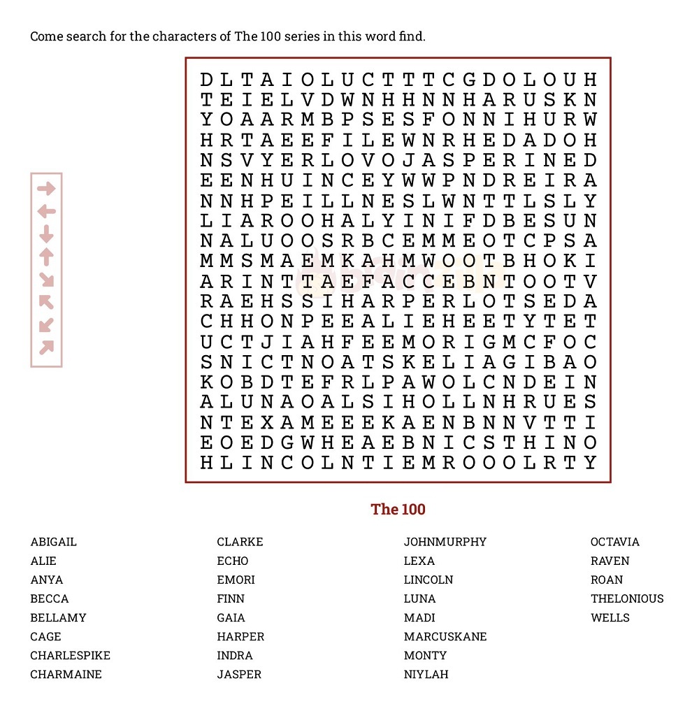100 Word Search Puzzle