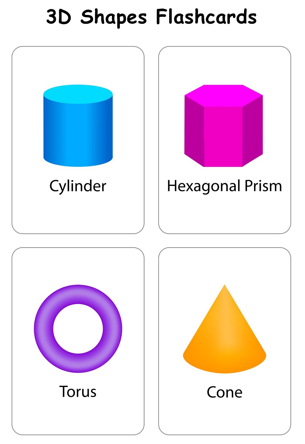 3D Shapes Flashcards