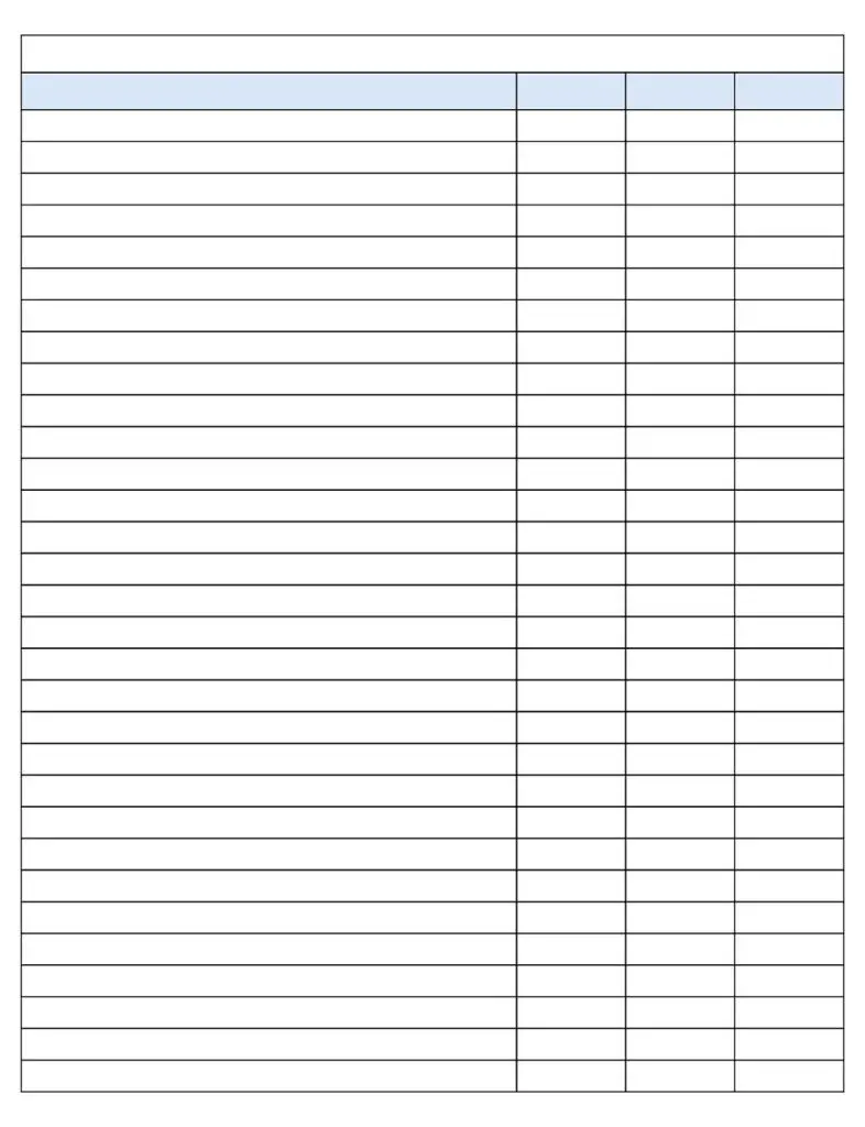 25+ Free Printable Columns and Rows (PDF Templates) » American Templates