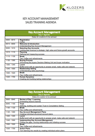 Account management meeting agenda Template