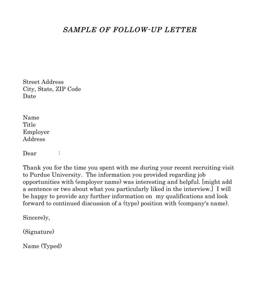 36+ Free Sample Follow Up Letter Templates (MS Word, PDF) » American ...