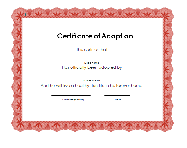 Adoption Certificate template 01