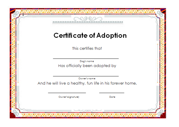 Adoption Certificate template 02
