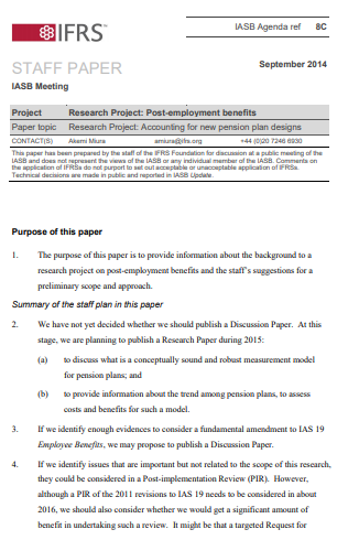 Agenda of Research Project Template