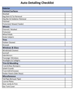 40+ Free Printable Auto Detail Checklist Templates - PDF, MS Word ...