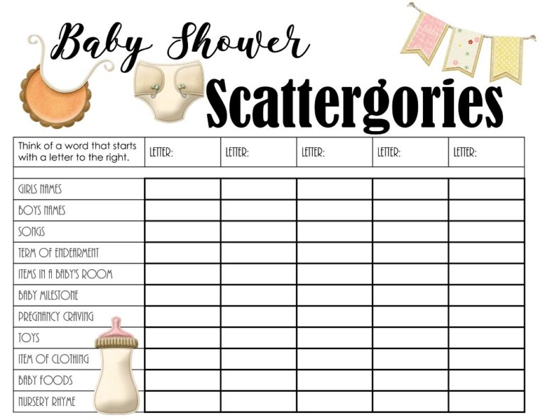 25+ Scattergories Lists - Free Printable PDF (Updated 2023) » American ...
