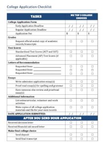 36+ Free Printable College Checklist Templates - PDF, Word » American ...