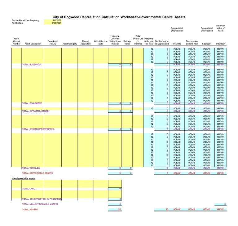 28+ Free Simple Depreciation Schedule Templates (MS Excel, PDF ...