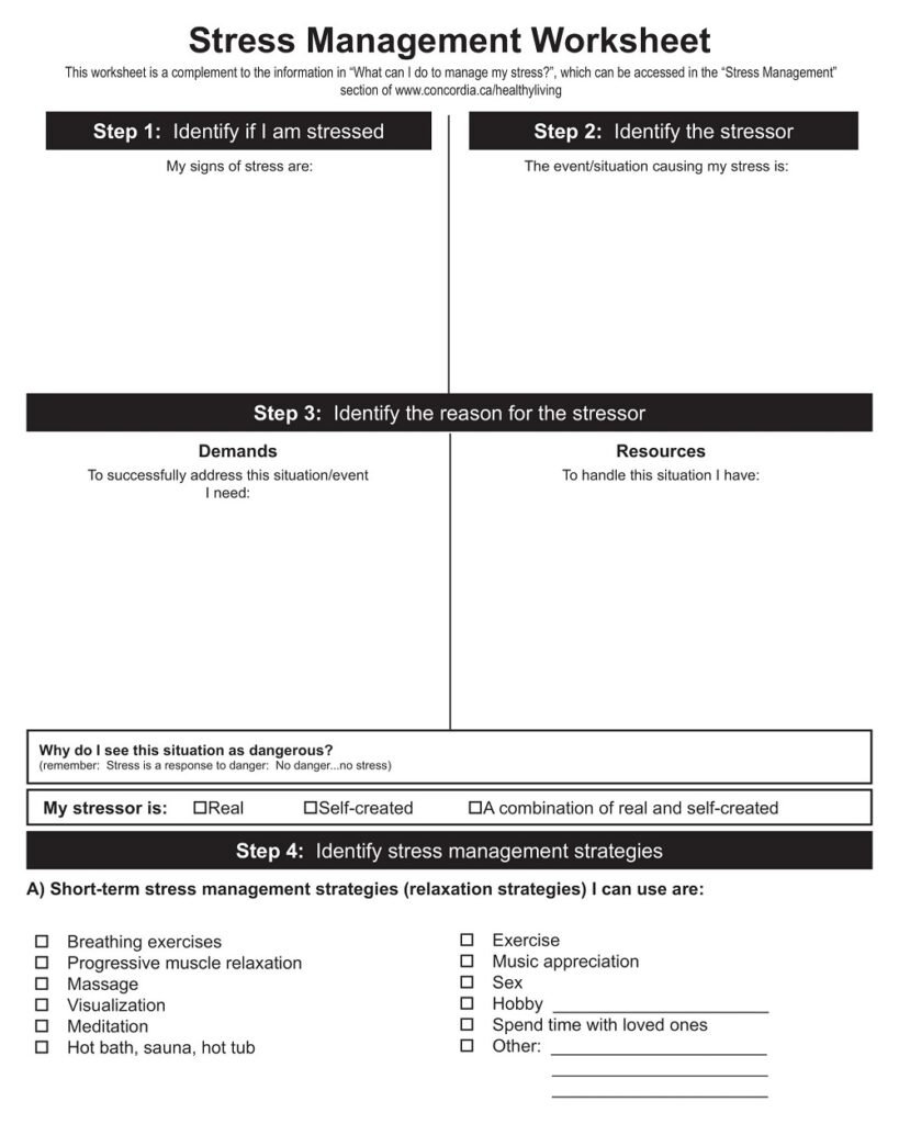 24+ Free Printable Stress Management Worksheets & Activities Templates ...