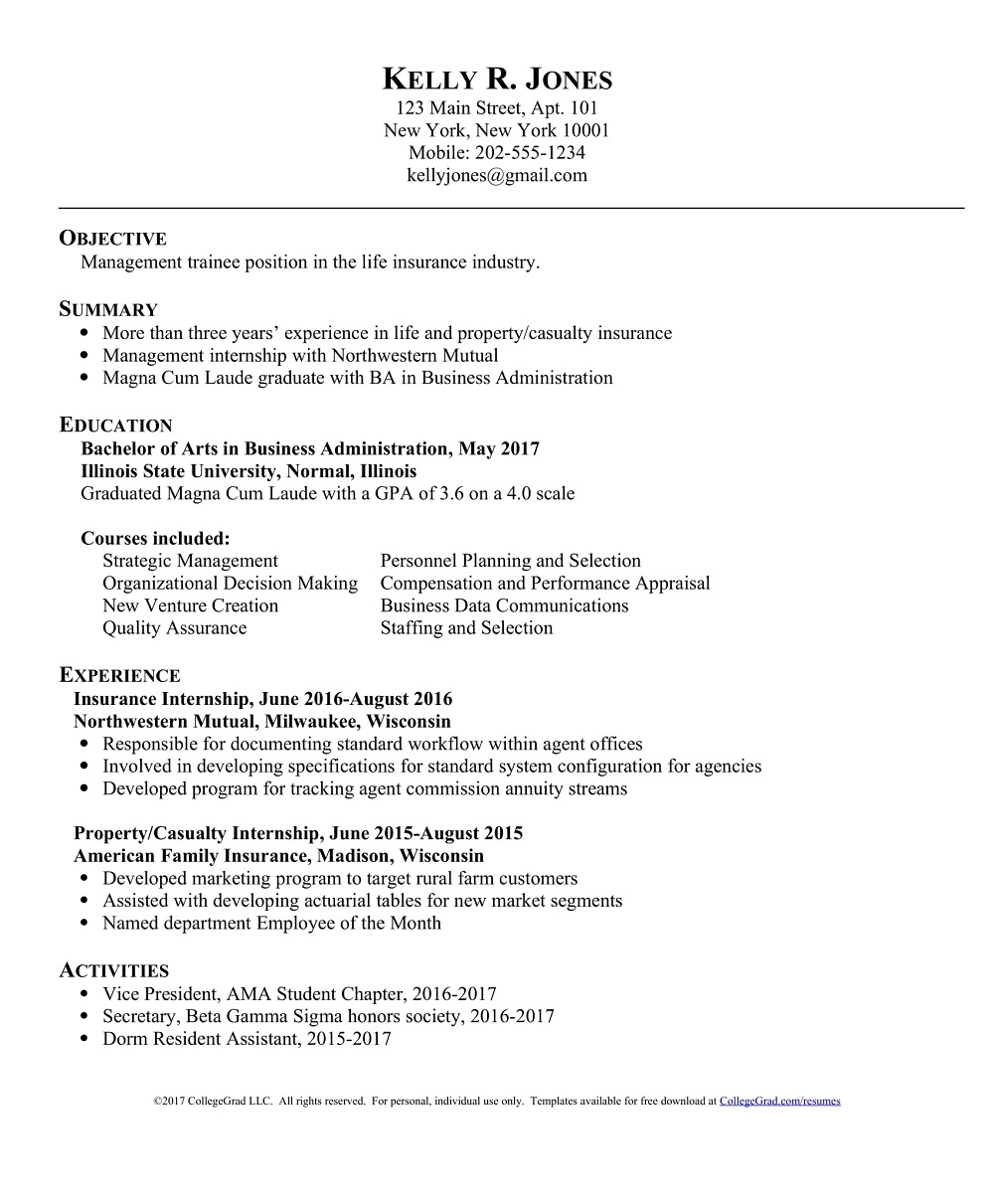 Business Administrative Resume Template