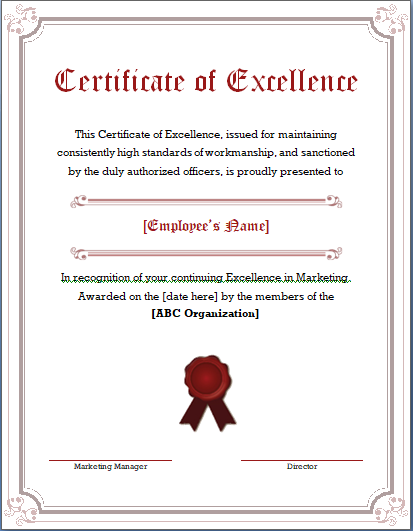 Certificate of Excellence 04