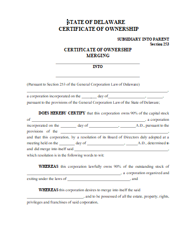 Certificate of Ownership Template 05