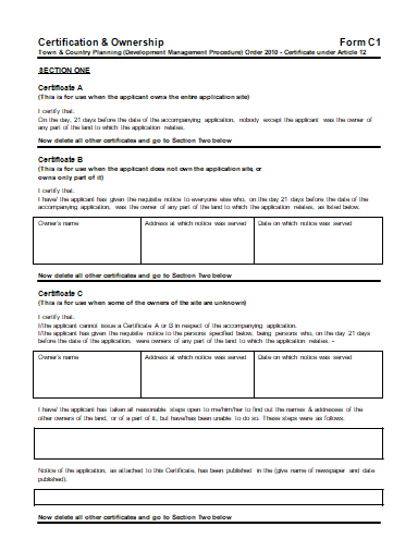 Certificate of Ownership Template 08