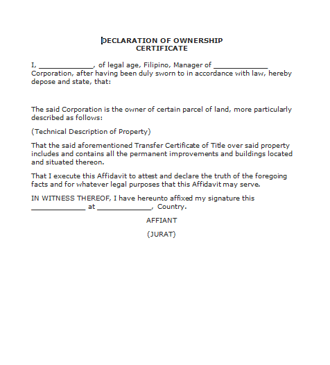 Certificate of Ownership Template 15