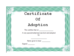 20+ Real & Fake Adoption Certificate Templates Free (DOC, PDF ...