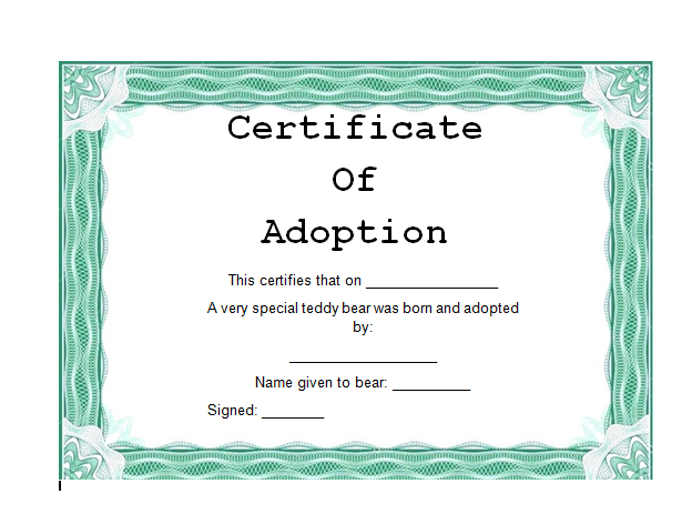 Child Adoption Certificate template 09