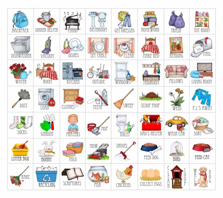 20+ Free Printable Chore Clip Art (Download PDF Templates) » American ...