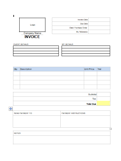 Commercial Invoice Template 07
