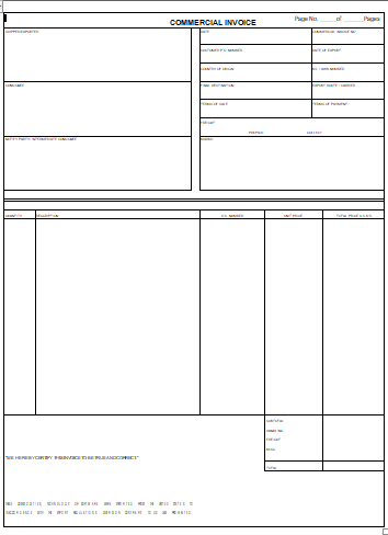 Commercial Invoice Template 24
