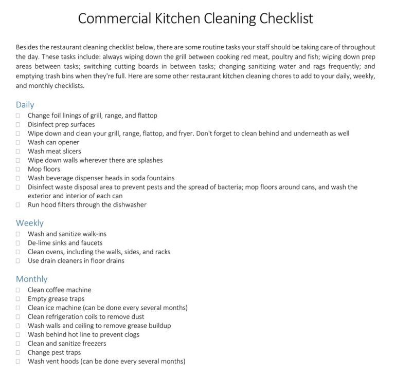 32-free-kitchen-cleaning-checklist-templates-restaurant-commercial