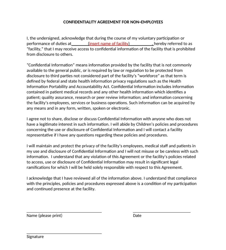 32 Free Simple Confidentiality Agreement Templates Ms Word Pdf American Templates 4062