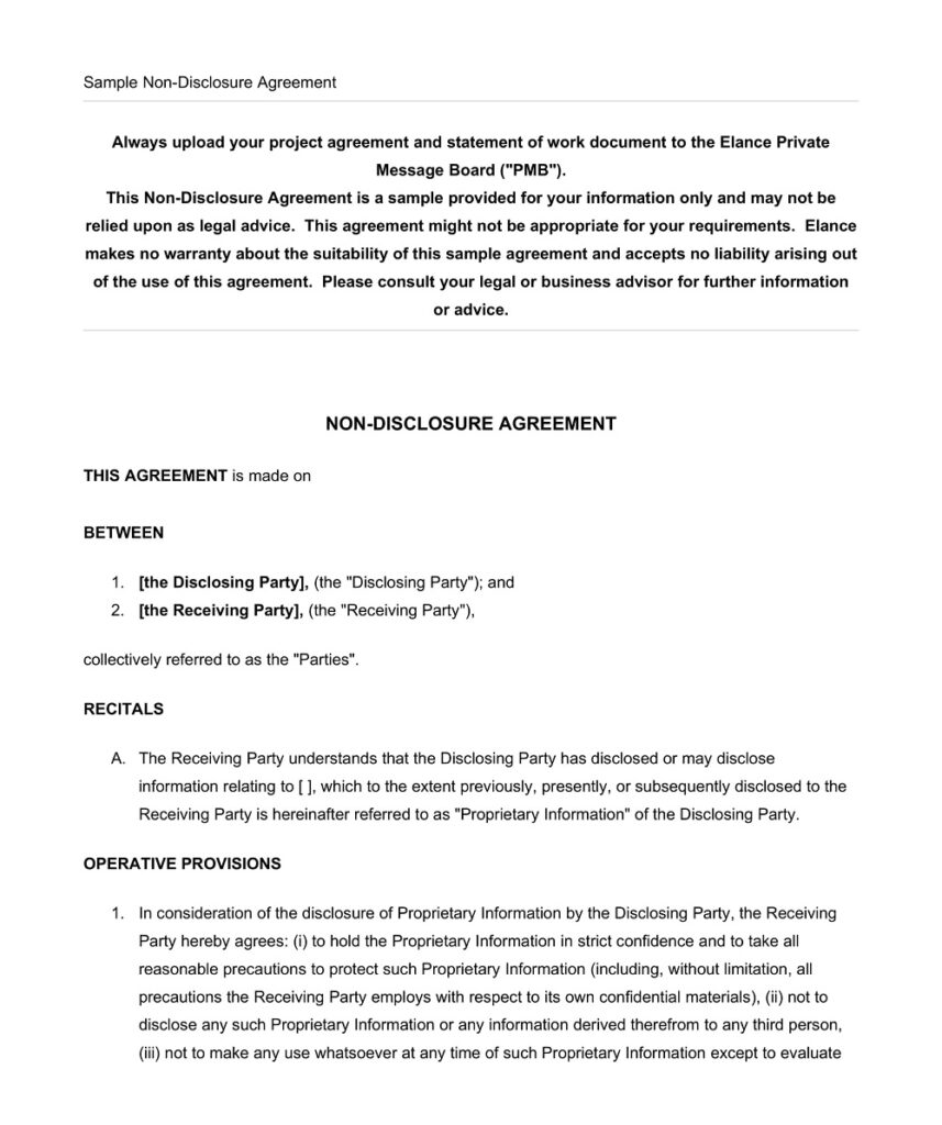 32+ Free Simple Confidentiality Agreement Templates - MS Word, PDF ...