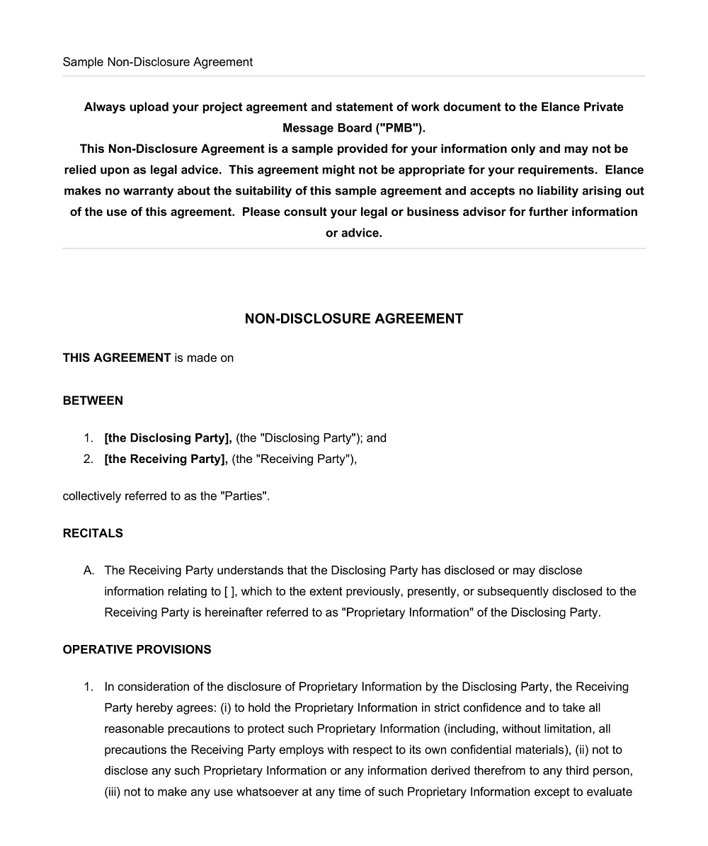 Confidentiality Agreement Template Word