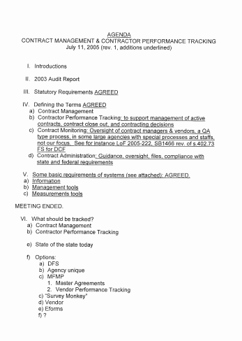 Contract management meeting agenda Template