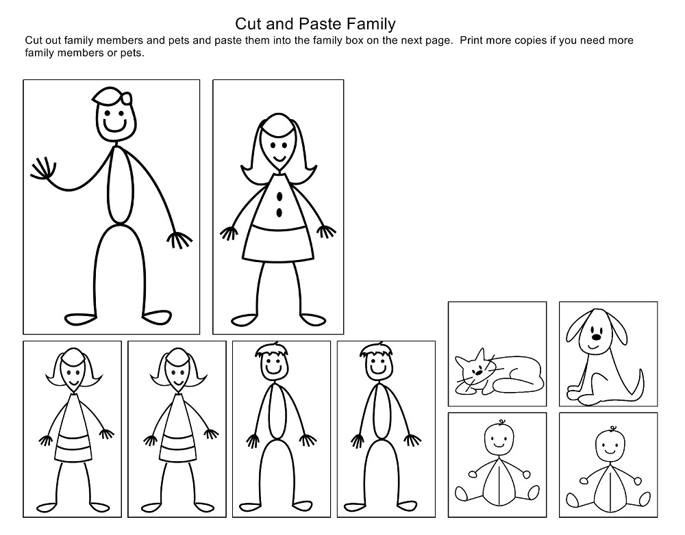 Cut and Paste Family Puzzle