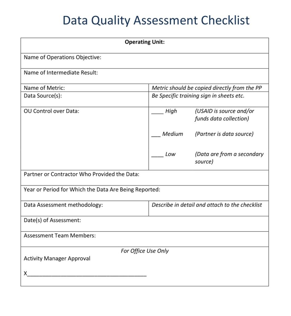 35+ Free Simple Quality Checklist Templates (pdf) » American Templates