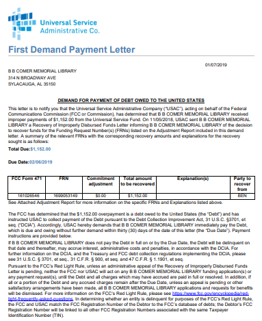 Demand For Payment Letter 06