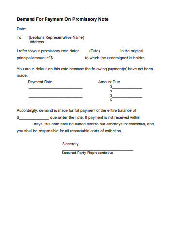 Demand For Payment Letter 20