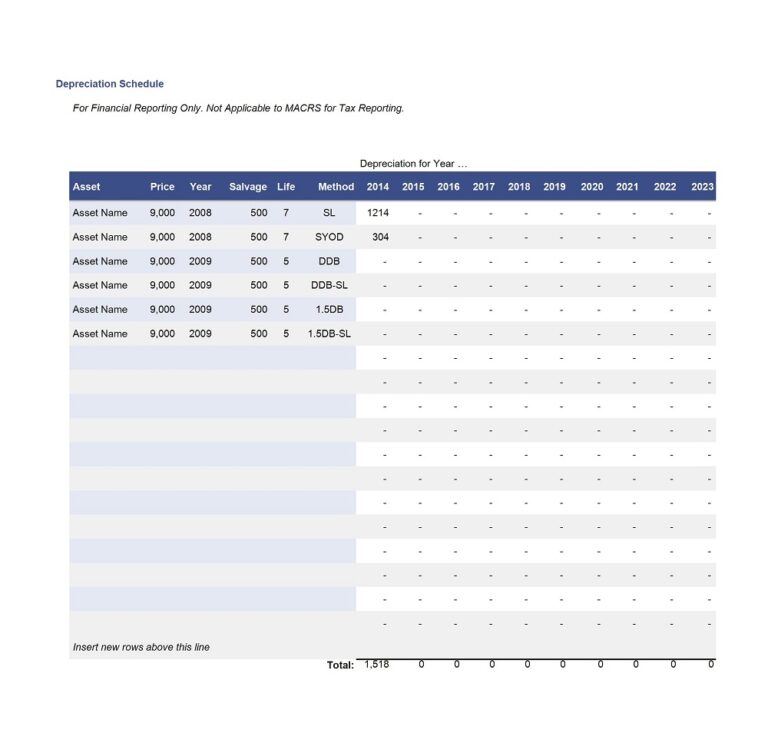 28+ Free Simple Depreciation Schedule Templates (MS Excel, PDF ...