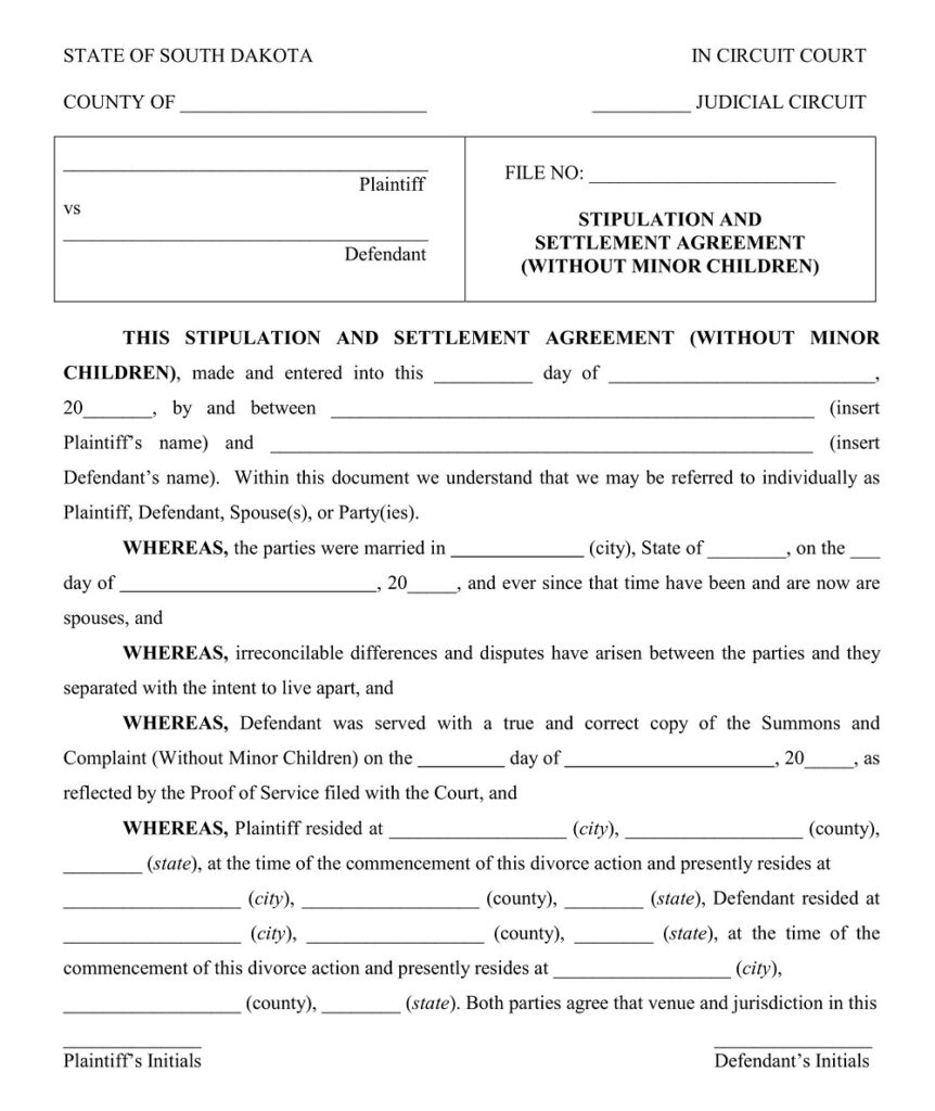 36+ Free Sample Divorce Settlement Agreement Templates (Printable PDF ...