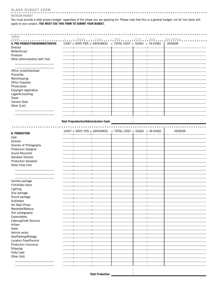 22+ Free Sample Documentary Film Budget Templates (PDF, Word ...