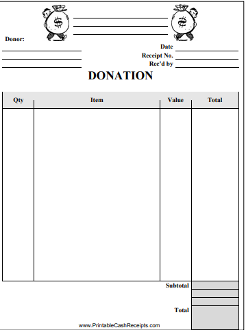 Donation Receipte Template 01