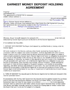 15+ Free Good Faith Deposit Agreement Form & Templates - PDF, DOC ...