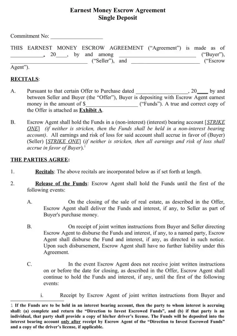 15 free good faith deposit agreement form templates pdf doc