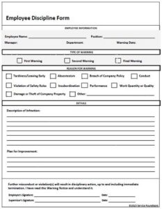 40+ Free Employee Disciplinary Action Form Templates » American Templates