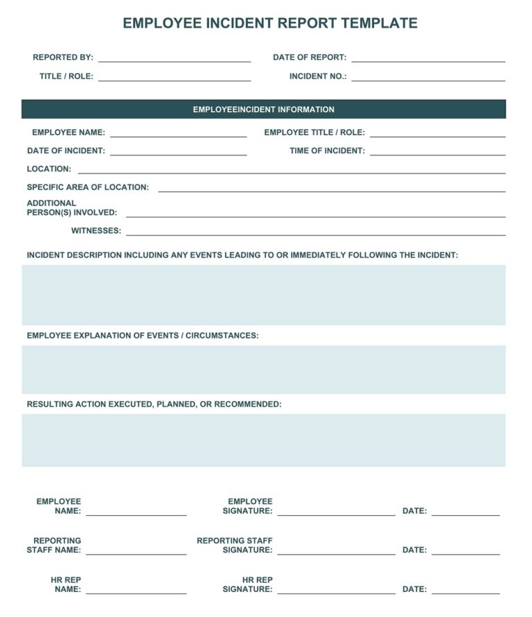 26+ Free Incident Report Form Templates - Printable PDF, Ms Word ...