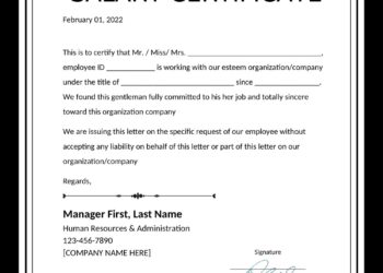 Salary Certificate Format Sample