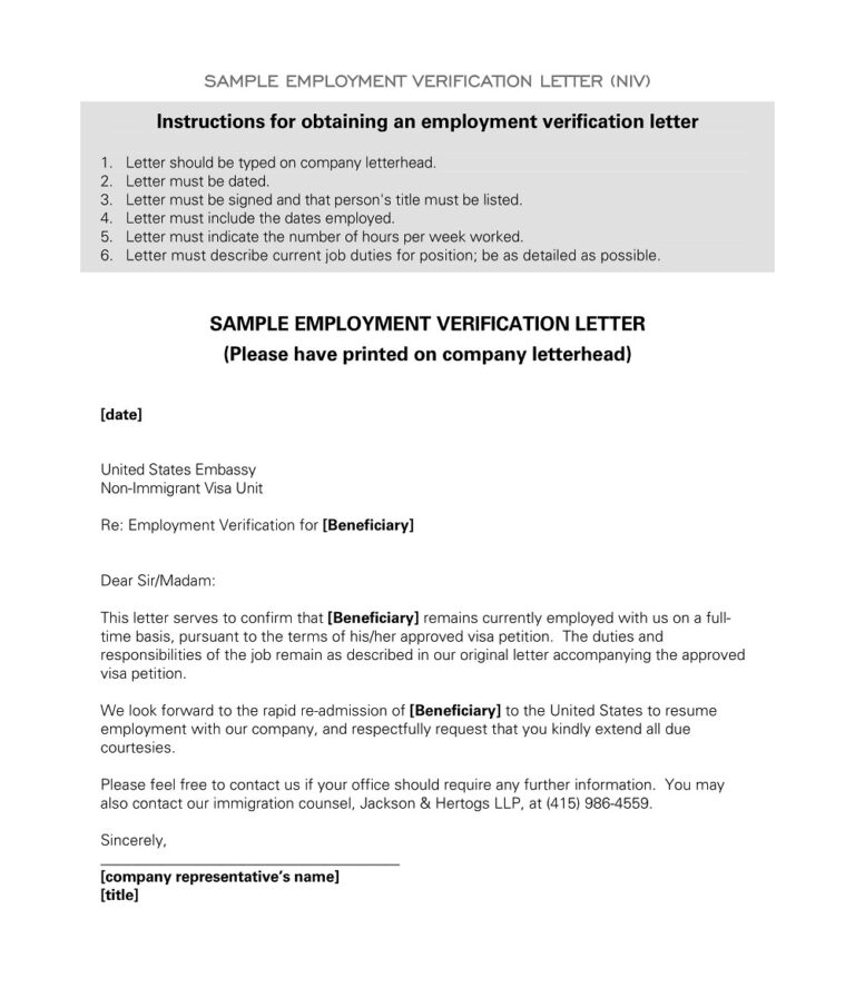 35+ Free Employment Verification Letter Samples & Templates (PDF ...