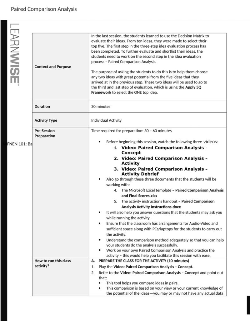 25+ Free Paired Comparison Analysis Templates - Sample PDF, DOC ...