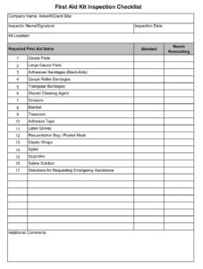 35+ Free Printable First Aid Supply Checklist Templates - Sample PDF ...