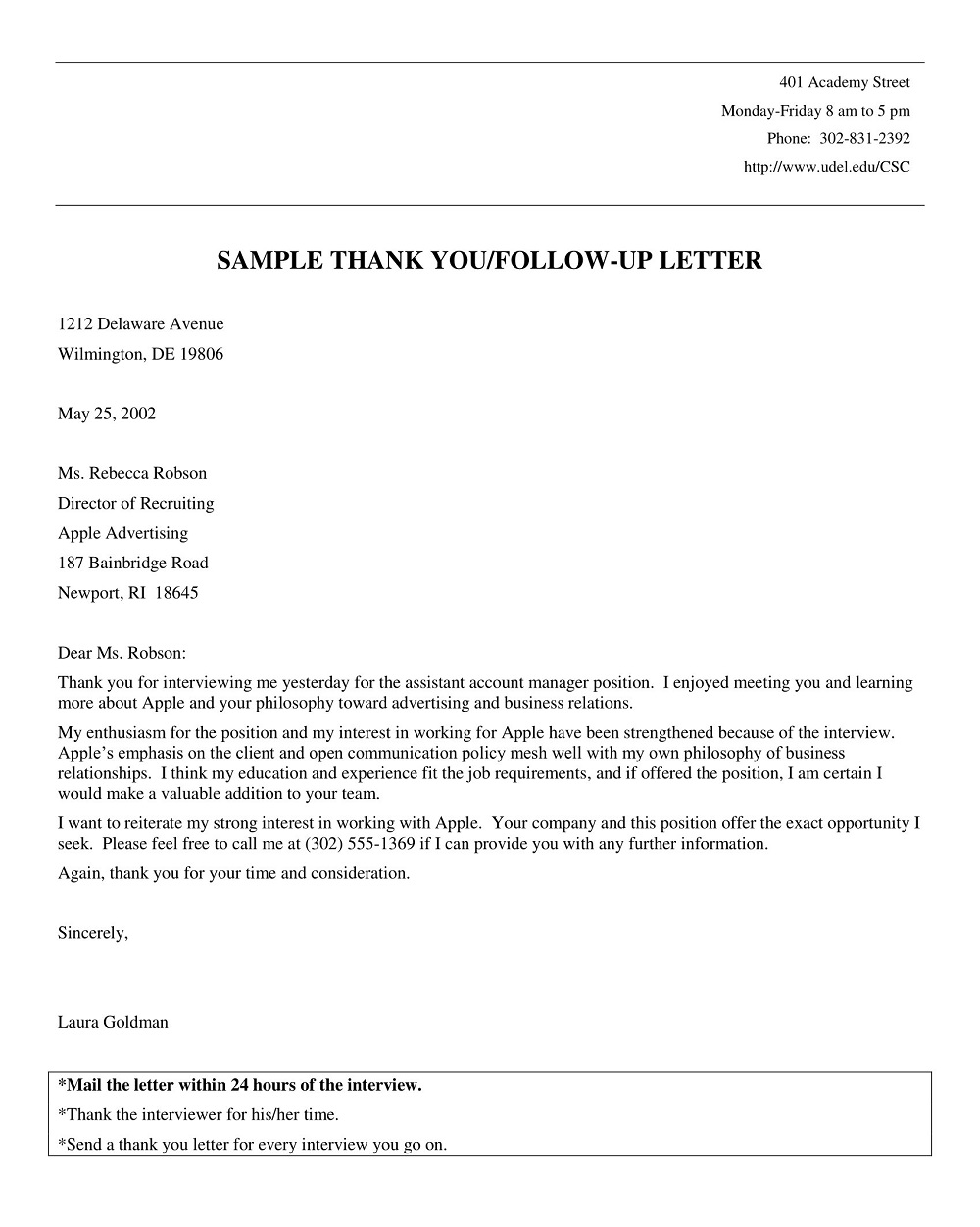 Follow-Up Letter Template PDF