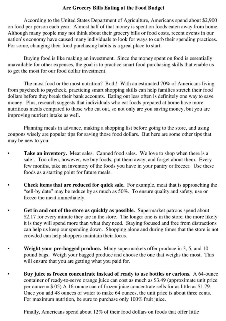 42+ Free Food Budget Templates - PDF, MS Excel Sample » American Templates
