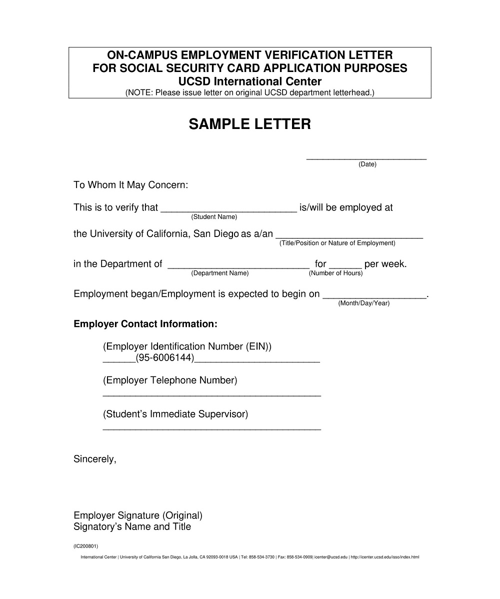 Formal Employment Verification Letter Template
