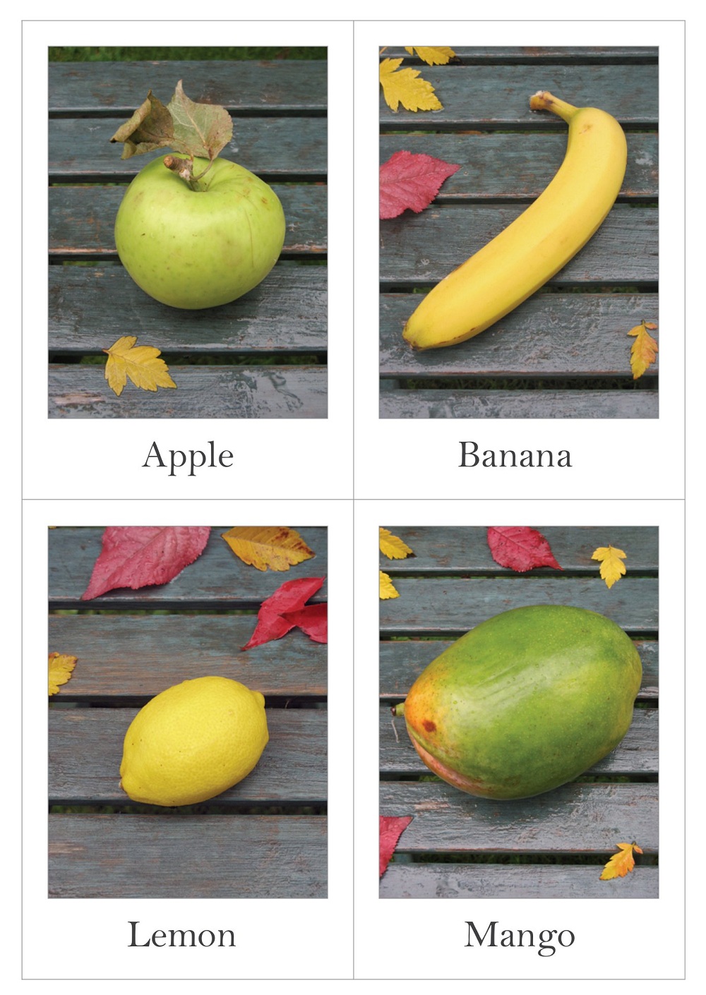 Fruit & Vegetables Vocabulary Flashcards